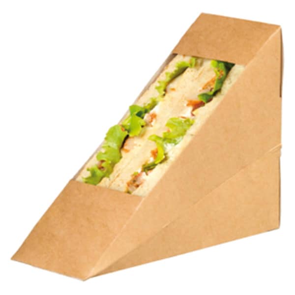 Packnwood Kraft Sandwich Wedge Box with Window - 4.84 x 2.05 x 4.84 in. 209KCK5212 - main